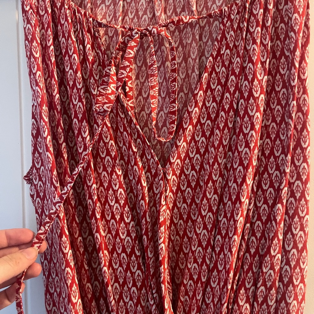 Max Studio Red Patterned Romper - Picture 4 of 4